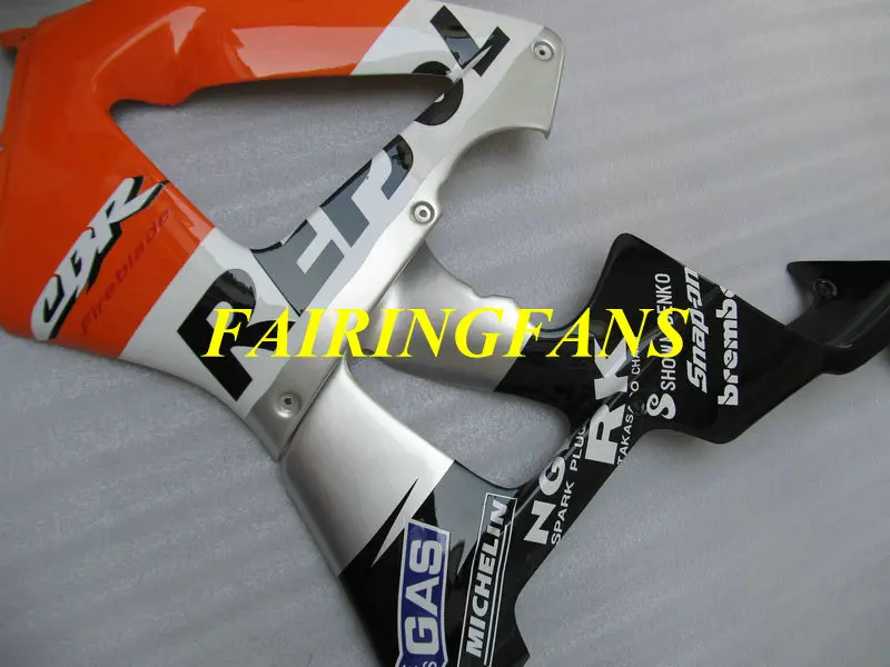 Инжекторный комплект для HONDA CBR900RR 929 00 01 CBR 900 RR CBR 900RR 2000 2001 REPSOL серебристый Обтекатели на кузов+ подарки HE35