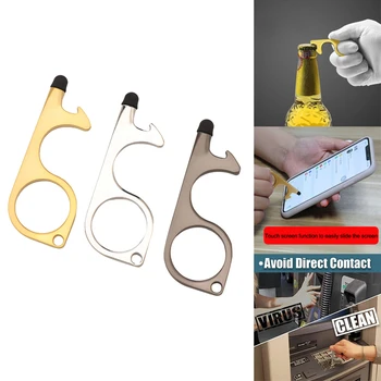 

1Pcs Portable Door Handles Contactless Safety Door Opener Safety Protection No Touch Brass Key Opener Kits Safety Door Opener