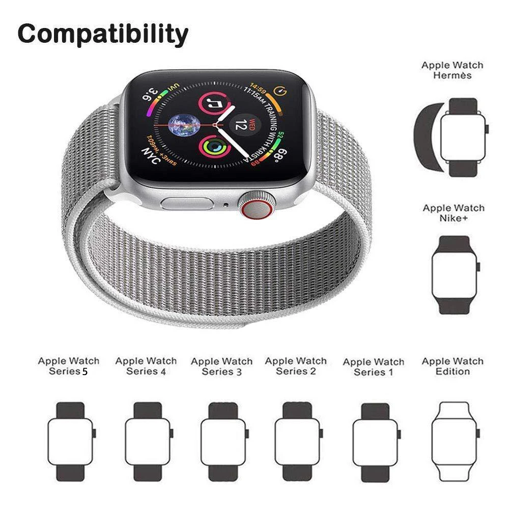 Ремешок для Apple Watch 44 мм 40 мм ремешок из нейлона iWatch Correa Series 5 4 3 2 Sport Loop 42 мм 38 мм браслет ремешок для часов аксессуары Новинка