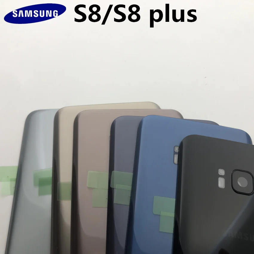Original Glass For Samsung Galaxy S8 S8 Plus G950F G955F Back Battery Cover Door Rear Housing Case Replacement+ Adhesive Sticke