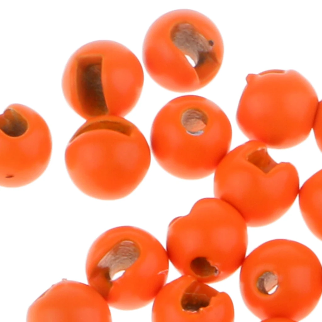 25pcs 4.6mm Slotted Tungsten Beads Fly Fishing Tying Materials for Jig Hooks