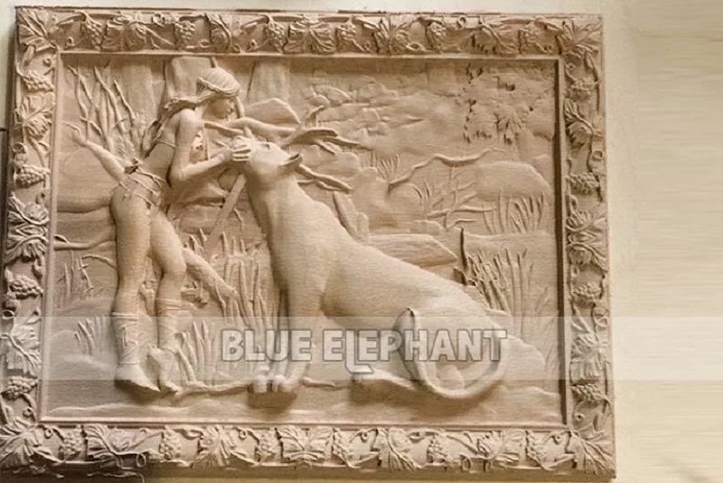 Russian Customer’s Sample—1325 CNC Wood Carving with Rotary Device (9)