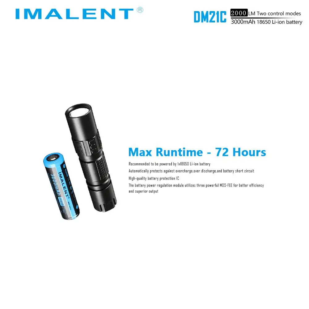 IMALENT DM21C тактический фонарь Магнитный USB Перезаряжаемый O светодиодный дисплей XHP 35 HI светодиодный макс 2000 люмен луч 366 м EDC фонарь