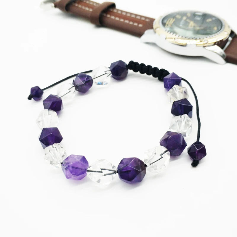 

Wholesale new design Natural stone and white crystal braided adjustment bead bracelet jewelry 50pcs/lot+free shipping