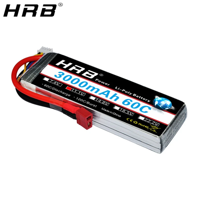 Литий полимерный аккумулятор HRB 3S 11 1 В 3000 мАч 60C XT60 EC5 T разъем Deans XT90 для Traxxas TRX FPV