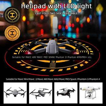 

Drone Parking Apron 295 X 295mm Universal UAV Landing Pad for DJI Spark Mavic Pro Phantom 3 4 Air 2 Mini Helipad with LED Light