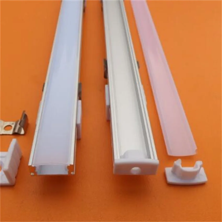 YANGMIN Free Shipping 100cm/PCS Led Aluminium Profile Yw U V Tape Channel Matte Diffusser Corner Flat Recessed Cabinet Bar Light