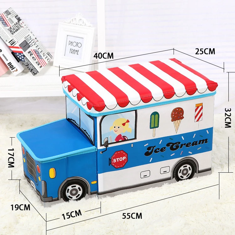 CTHome органайзер в форме автобуса для детской одежды, коробка для хранения игрушек, складная Автомобильная игрушка из мультфильма, корзина для хранения, детская корзина для хранения - Цвет: SNH0011-Front-4