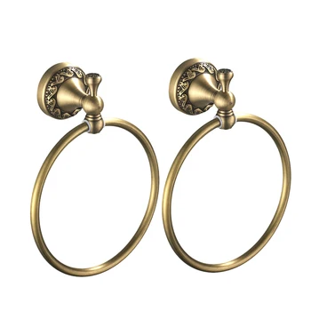 

Botique-2 Pack Towel Holder Ring Round Wall Mounted Bathing Towel Rack Kitchen Bathroom Accessories