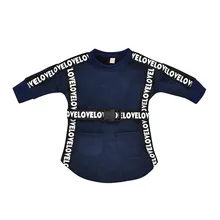 Весенние детские платья для девочек с буквенным принтом, мини-платье с поясом для маленьких девочек, повседневная велюровая одежда для детей от 0 до 5 лет, D30