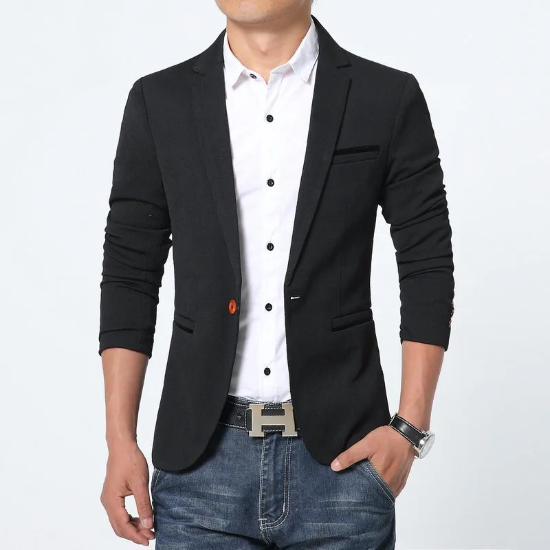 4 цвета Высокое качество Мужской Блейзер Куртка Новое поступление 3XL 4XL 5XL 6XL Masculino одна кнопка