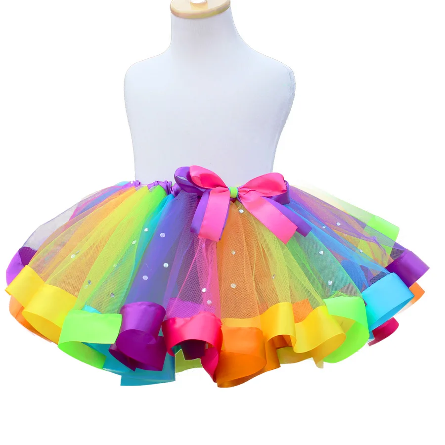 Baby Girl Skirt Kids Rainbow Tutu Skirts Princess Mini Pettiskirt