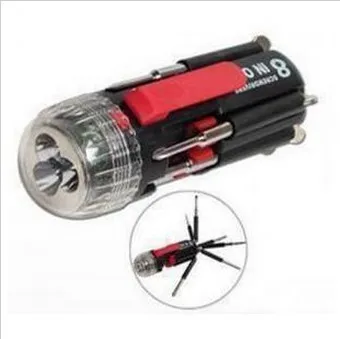 

Y2029 Multi-functional Eight Head Screw Driver with 1LED Lighting And 3LED Flashlight Universal Screw Driver Utility Knife