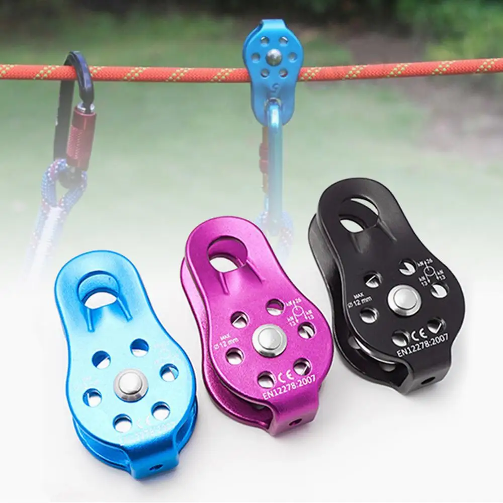 

UNIQUE Rock Climbing Pulley Fixed Sideplate Single Sheave Pulley Outdoor Survival Tool High Altitud Traverse Hauling Gear