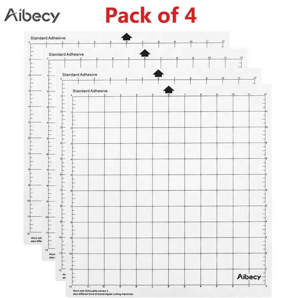 4 pcs Aibecy 12 Inch Cutting Machinet PP Materia Special Pad Measuring Grid Repalcement Translucenl Adhesive Mat With Clear Film - Цвет: 4 pcs