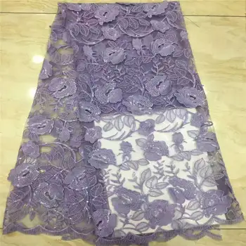 

Nigerian Lace Fabrics For Wedding 2018 New African French Lace Fabric High Quality 3D Sequins Lace, White Color Lace Applique