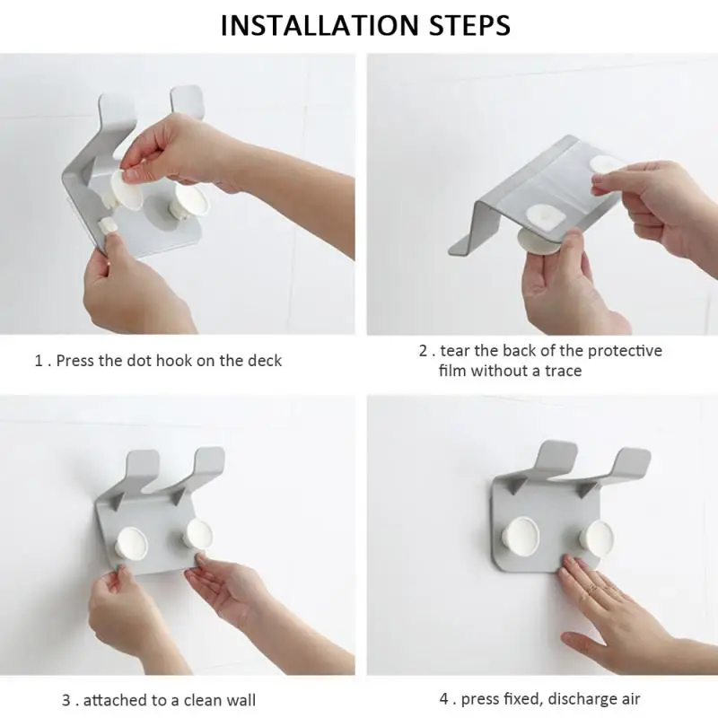 Innovative Multi-purpose Wall Mounted Hair Dryer Rack ABS Bathroom Shelf Storage Hairdryer Holder