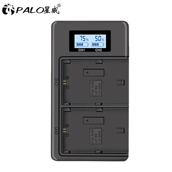 

PALO LP-E6 LCD display digetal camera battery charger USB 2 slot lp e6 charger For Canon eos 5d 6d 7d mark iv iii 80d bateria