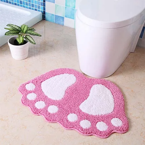 pink Нескользящий коврик для ванной комнаты, коврик для ванной комнаты из микрофибры, мини-коврик для двери - Цвет: pink