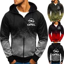 Логотип Opel куртка длинный Харадзюку молния толстовка хлопок градиент 3d пуловер Suzuki пальто