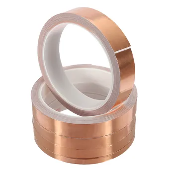 

10m 6mm/10mm/12mm/15mm/20mm Single-sided Adhesive Conductive Copper Foil Tape Guitar Pickup EMI Shield Eliminate EMI Anti-static
