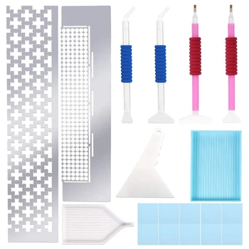 

20Pcs Diamond Painting Tool Diamond Painting Ruler Square Mesh Ruler with Drill Pen Fix Tools for DIY Art Craft