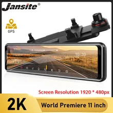 Jansite Car Dvr 11 pollici 2K Touch Screen videoregistratore registratore automatico specchio Stream con telecamera per retromarcia visione notturna dash cam