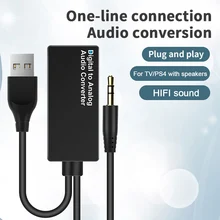 Convertisseur Audio numérique analogique, 3.5mm, USB, prise AUX, adaptateur Audio stéréo DAC, décodeur pour haut parleur, casque, Fiber optique