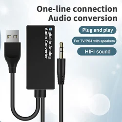 Convertisseur Audio numérique analogique, 3.5mm, USB, prise AUX, adaptateur Audio stéréo DAC, décodeur pour haut parleur, casque, Fiber optique 