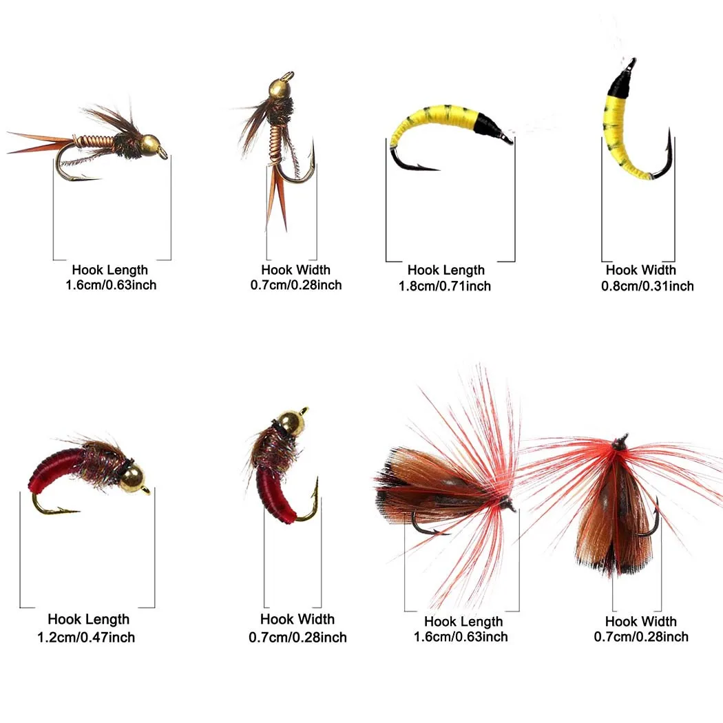 ルアー・フライ Trout Flies 40-148Pieces/Box Trout Fly Fishing Assorted Flies Kit Nymph