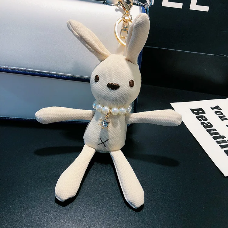 Cute Rabbit Keychain Creative Cartoon doll Accessories Japanese Korean Car Rabbit Bag Package Pendant Gift Wholesale