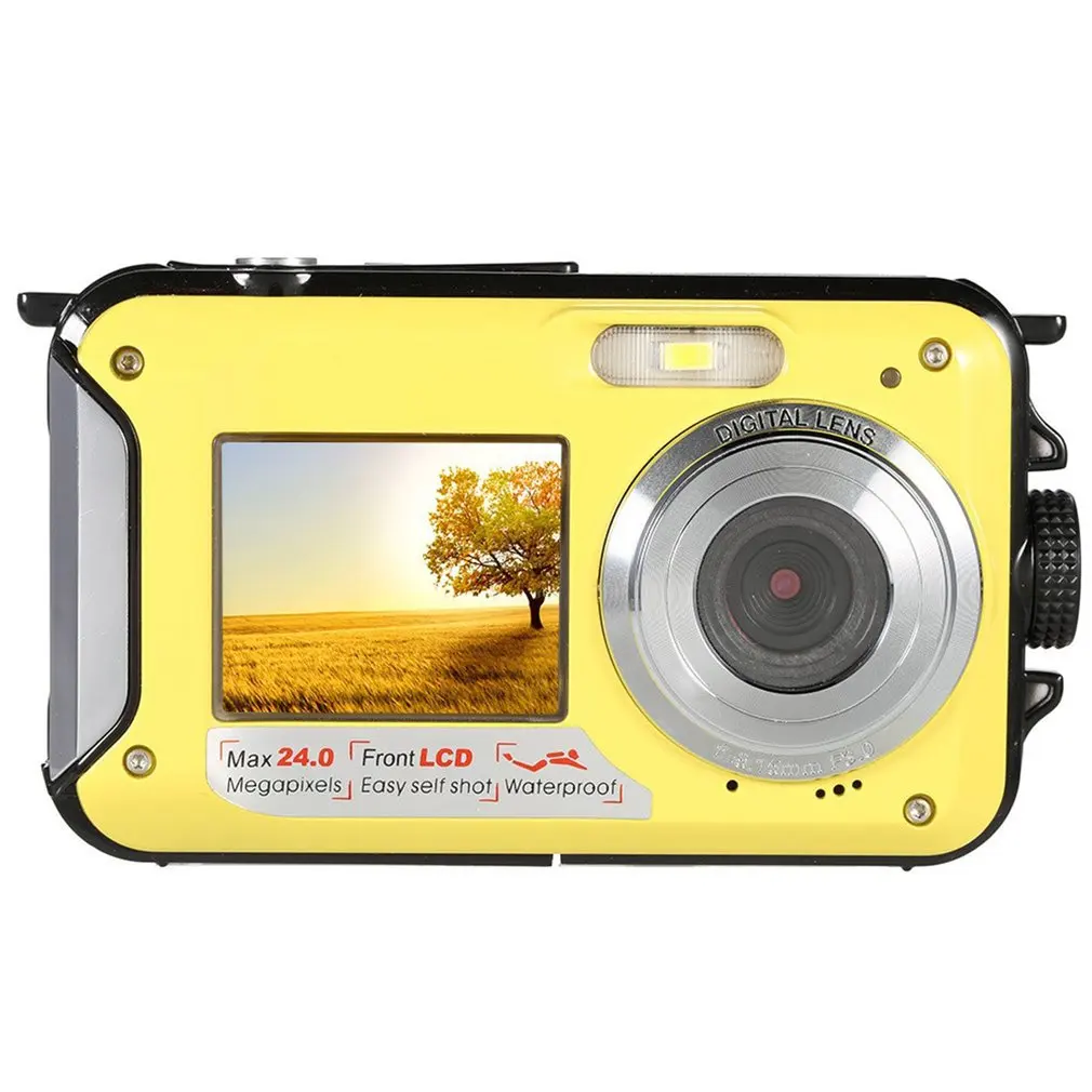 

2.7inch TFT Digital Camera Waterproof 24MP/48MP MAX 1080P Double Screen 16x Digital Zoom Camcorder HD268 Underwater Camera