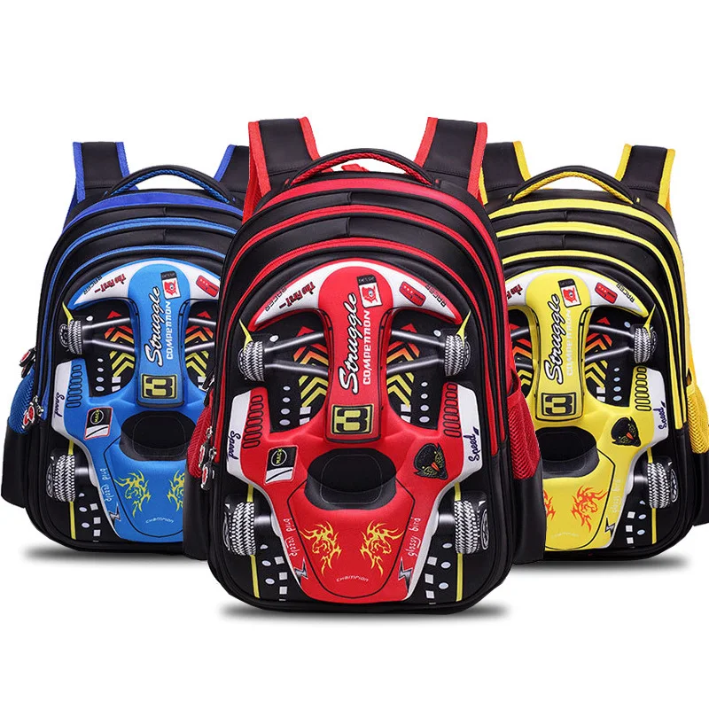 

Cartton 3D Racing Car Boy Girl Baby Children Kindergarten Nursery School bag Bagpack Kids Student Backpacks Teenager Schoolbags
