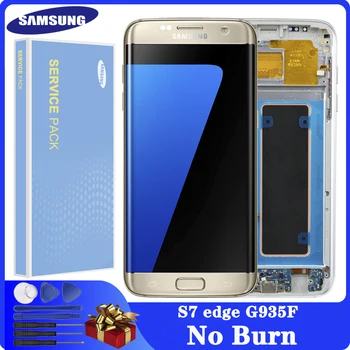

ORIGINAL Super AMOLED 5.5" LCD Display For SAMSUNG Galaxy S7 Edge G935F G935 LCD Touch Screen Digitizer Assembly with Frame