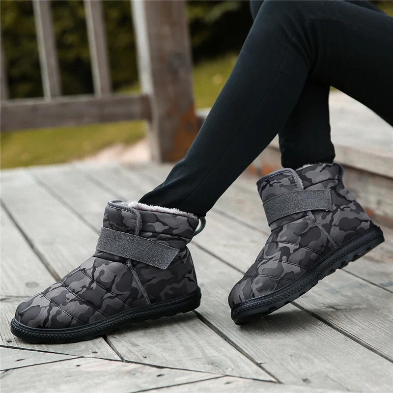 Г. Зимние ботинки мужская обувь Женская водонепроницаемая теплая зимняя обувь высокие мужские ботильоны большой размер 36-47, модные повседневные ботинки