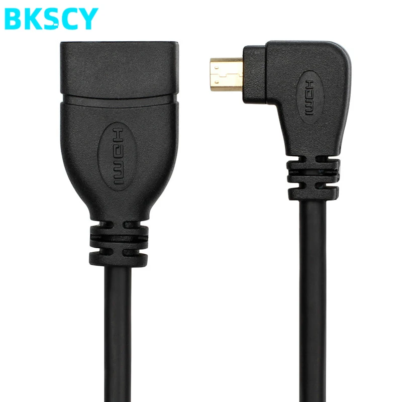 Bkscy 90 градусный угловой удлинитель Micro HDMI Тип D штекер гнездо кабель V1.4 адаптер