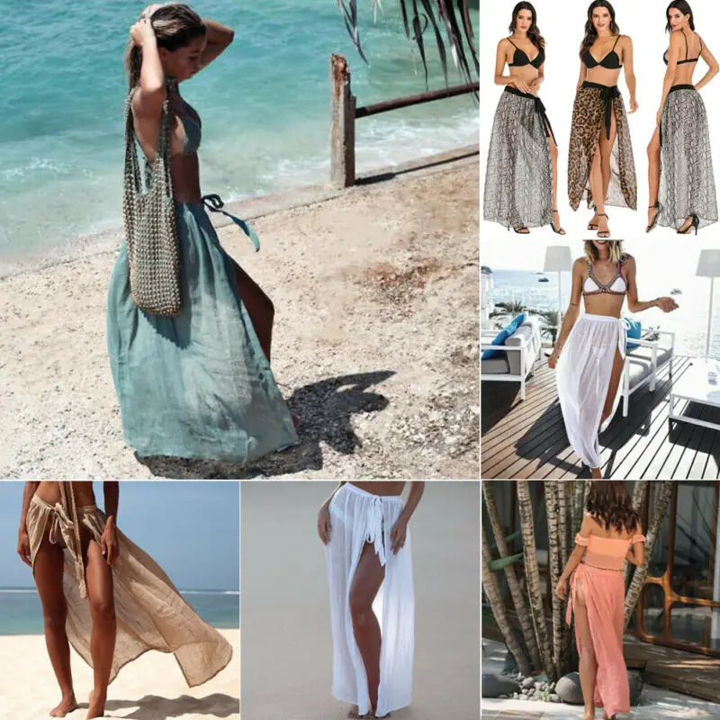 

US 2020 Women Boho Evening Dresses Party Cocktail Leopard Maxi Skirt Beach Sundress Cover Up