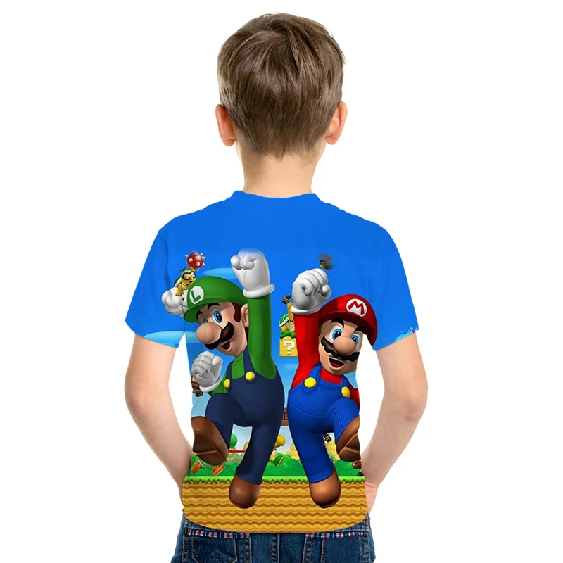 Новинка года, футболка с 3D принтом «Супер Мэри» наряд для родителей и ребенка hrarjuku детская футболка повседневные Короткие рукава уличная одежда для мальчиков и девочек