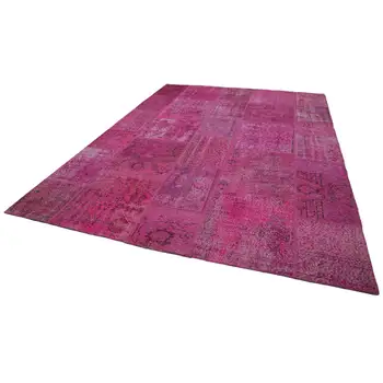 

260x350 Cm Pink Handmade Patchwork Rug-8x11 Ft