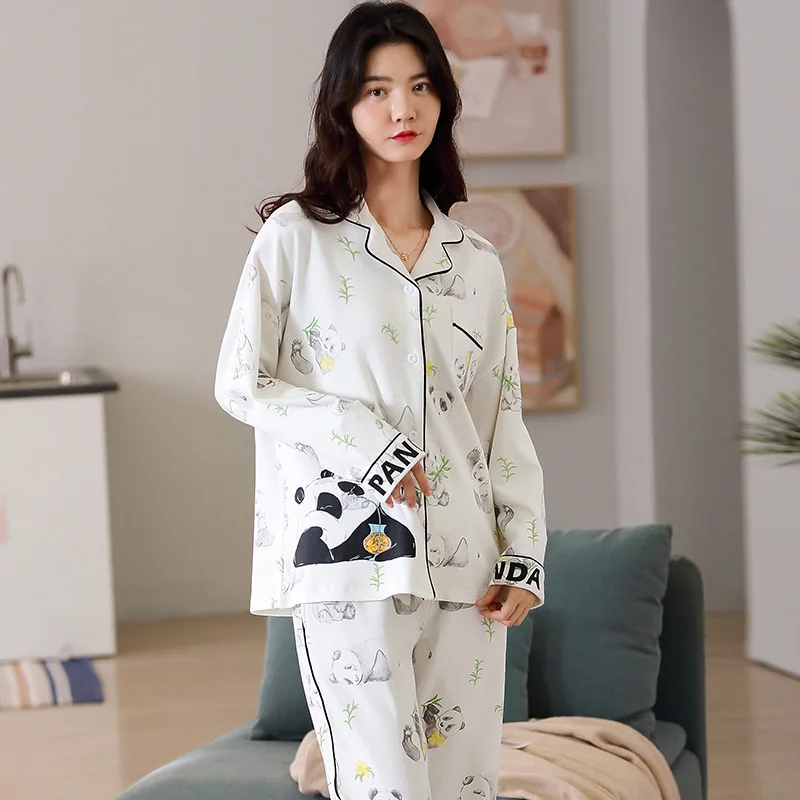 

Autumn Long Sleeve Cardigan Pajamas Women 2020 New Spring and Autumn Leisure Sweet Student Girls Home Wear
