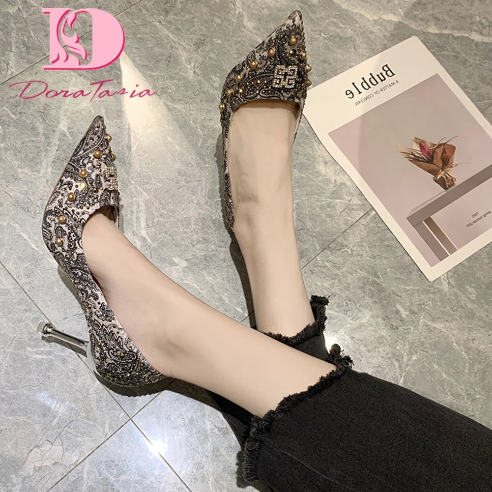 

Doratasia New Arrivals Thin High Heels Party Wedding Pumps Woman Shoes Pointed Toe Slip-On Spring/Autumn Shoes Women Pumps