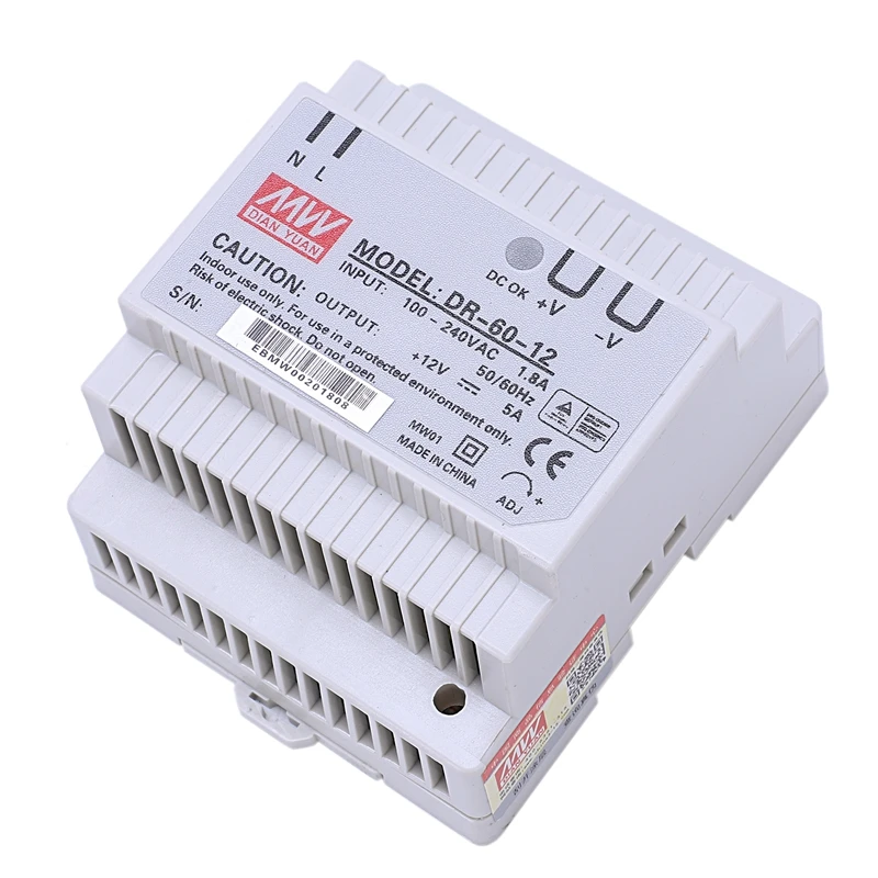 Din rail блок питания 60 Вт 12 В ac dc преобразователь dr-60-12 блок питания 12 В 60 Вт хорошее качество