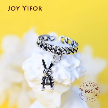 

925 sterling silver cute bear opening ring Korean women simple fashion sweet ring cartoon hand jewelry