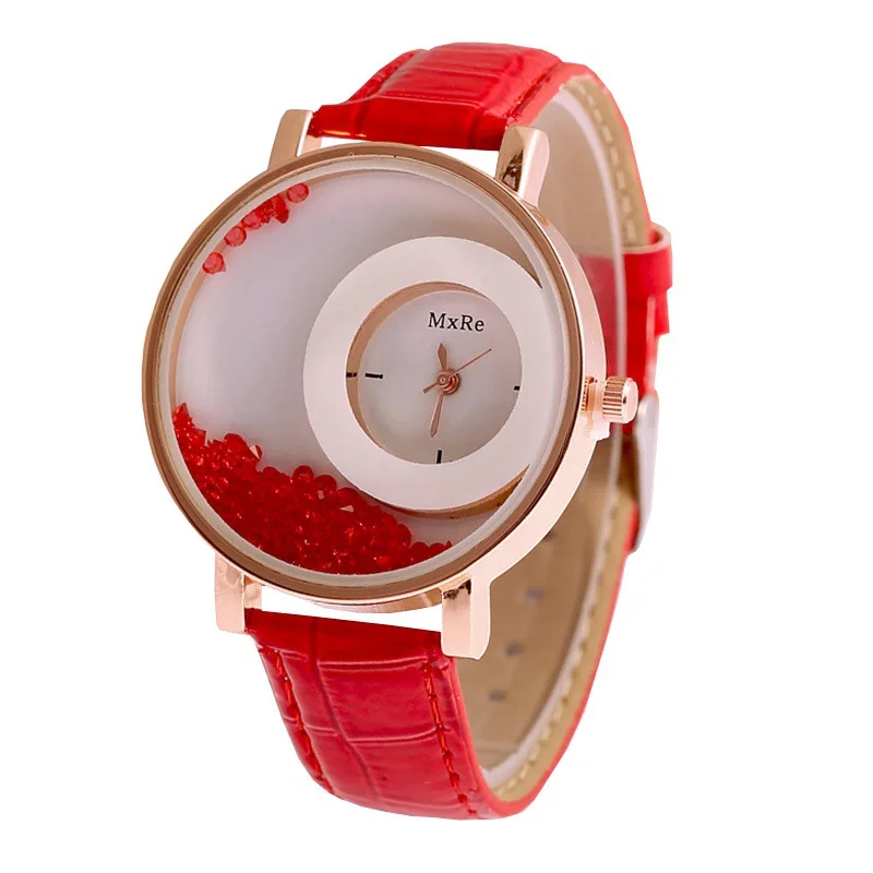 

Hot WOMEN'S Quicksand Ball Bearing Watch Hot Selling Mxre Crystal Fashion Leather Belt WOMEN'S Watch
