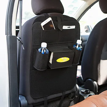 

Car Rear Seat Back Storage Bag Felt Organizer File Debris Gadgets Pockets For Volkswagen VW Tiguan Touran Touareg Magotan Vento