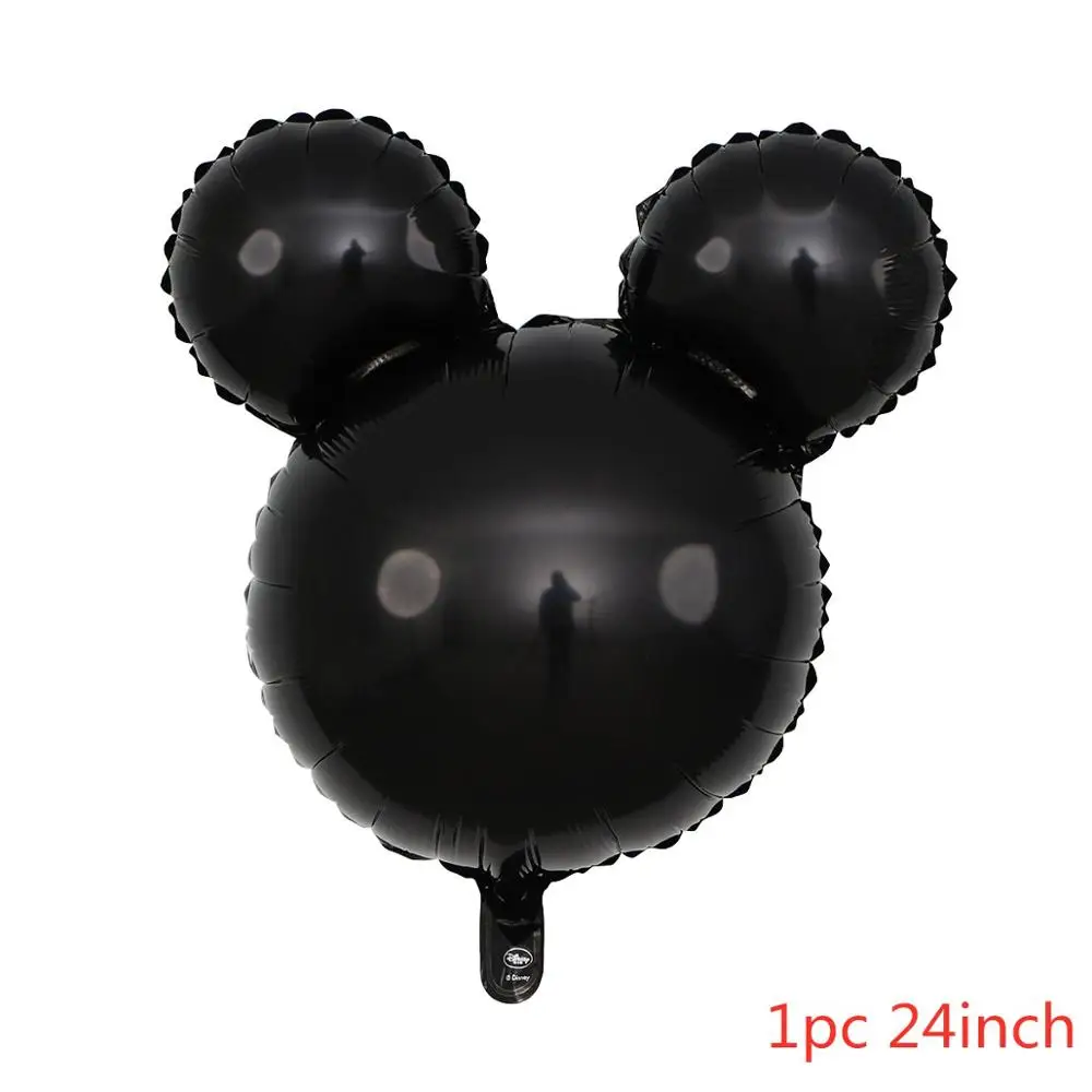 1pc black 112 см гигантский Микки Минни Маус фольгированные шары мультфильм детский день рождения украшения детский душ принадлежности игрушки подарки - Цвет: 1pc black