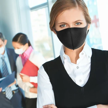 

Anti-Dust Mask 1PC Earloop Face Mouth Mask Reusable WashableMouth Cover Sponge Cloth Face Shield Windproof Black for Men Women