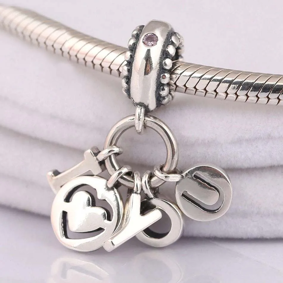 Подвеска в виде сердец с надписью &quotI Love You&quot &quotPerfect Mum Happy Fan&quot браслет Pandora