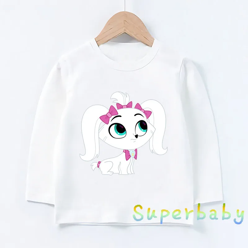 Детская Милая футболка с принтом «Littlest Pet Shop» Забавные топы с рисунком для маленьких мальчиков и девочек, детская футболка с длинными рукавами LKP5262 - Цвет: LKP5262-J