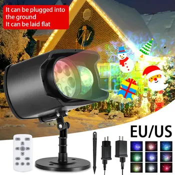 

Christmas LED Projector Lights IP65 Waterproof Moving Laser Projector Lamps 2 In 1 Water Wave Stage Light for New Year Halloween
